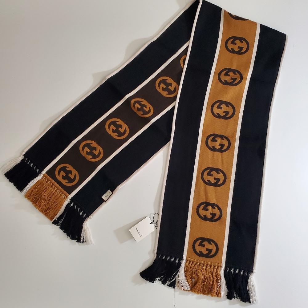 GUCCI GG Scarf Stripe 180cm x 35cm Men-Women Unisex